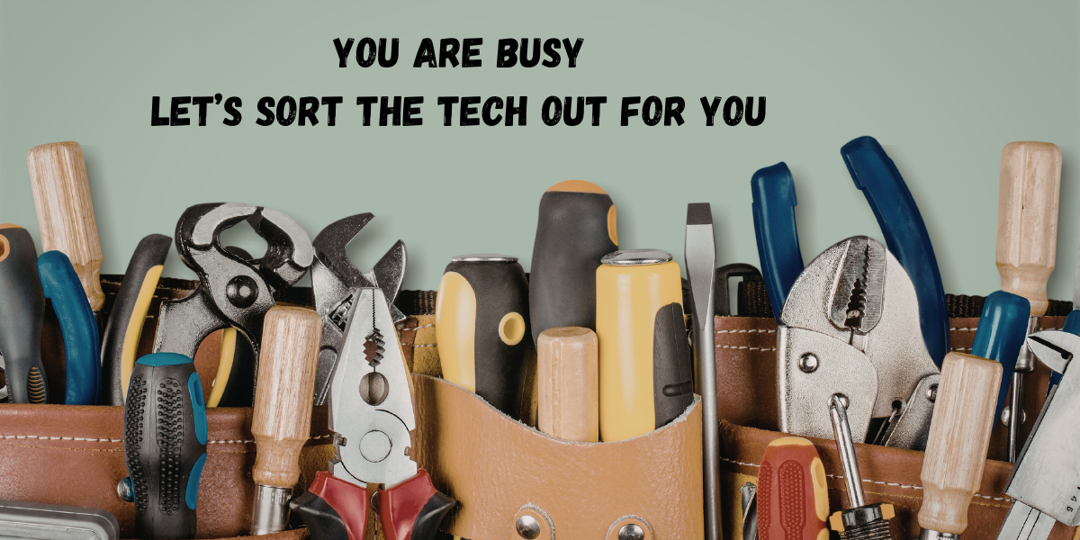 A busy trades professional juggling jobs, paperwork, and software